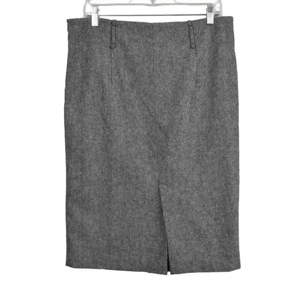Zara Wool Blend Midi Pencil Skirt Gray Size XL - Picture 4 of 9